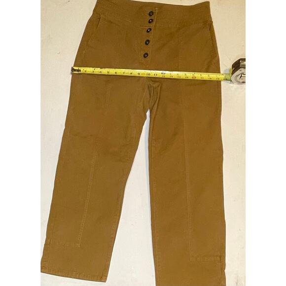 Chelsea & Violet Womens Pants Sz 29 Camel Tan Button-Front Crop Wide-Leg Utility - Picture 5 of 13